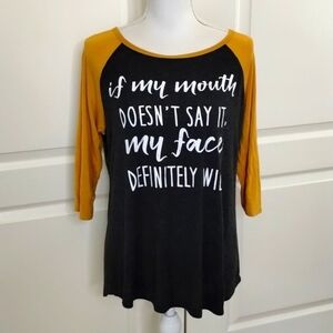 Lovely Souls jersey tee gray/gold graphic tee large